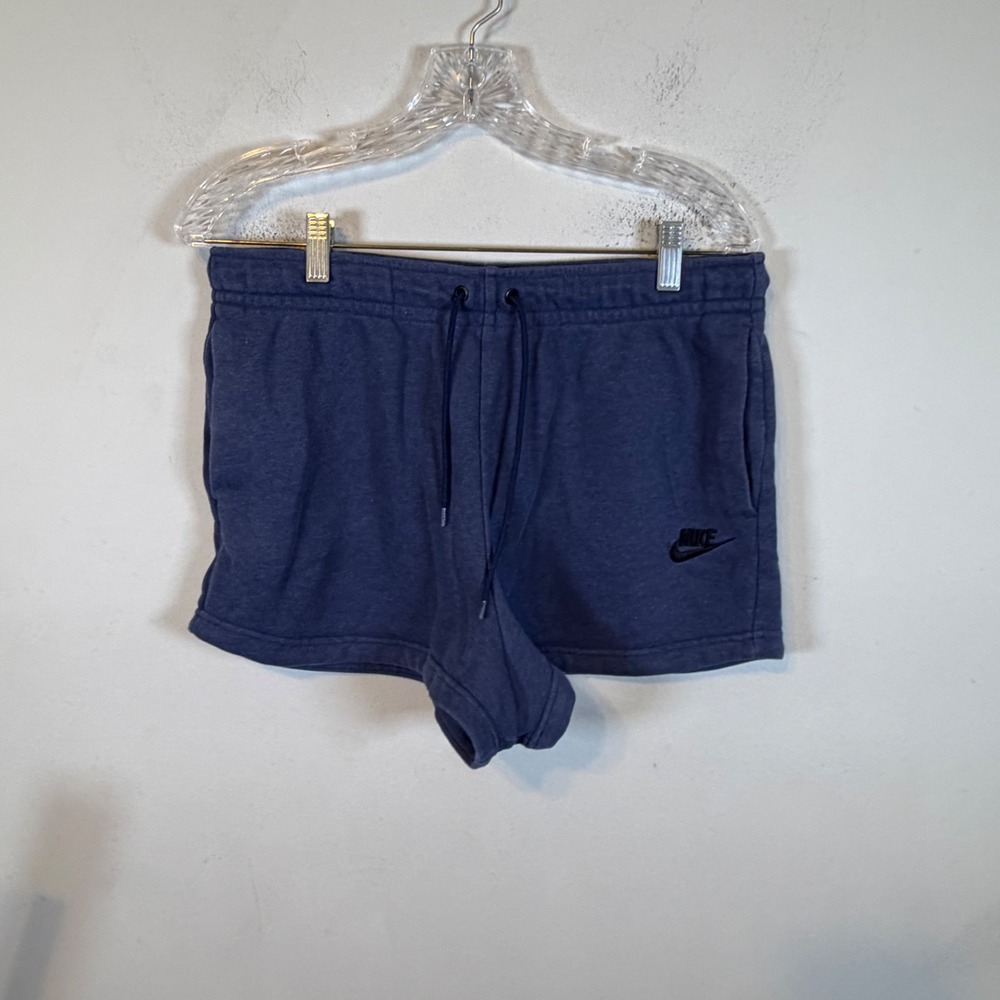 Nike Womens Shorts French Terry Logo Navy Blue Size M CJ2158-410